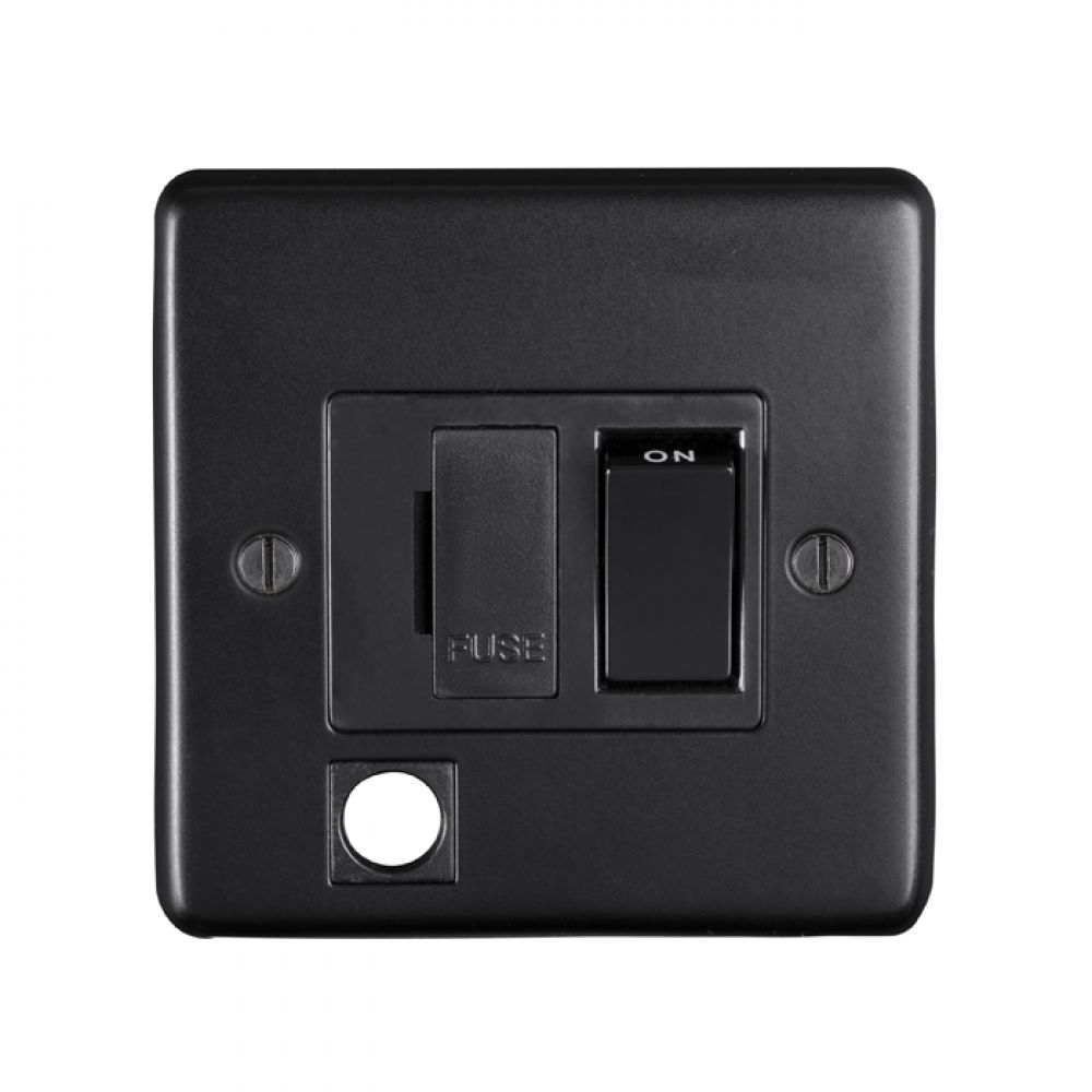 Eurolite MBSWFFOB Metal Matt Black Switched Fused Spur - Black  