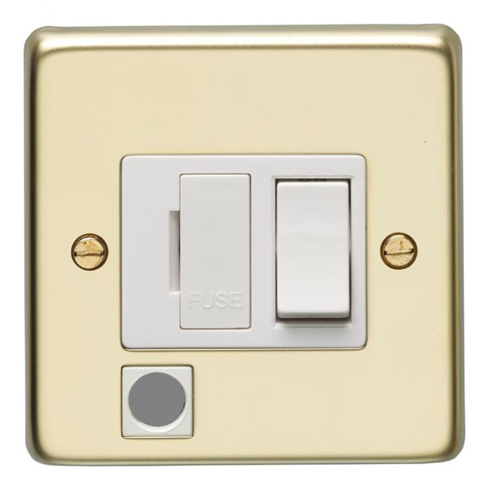 Eurolite PBSWFFOW Metal Polished Brass Switched Fused Spur - Brass 