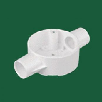 White PVC Through Box (2 Way), 25mm, Finish: PVC