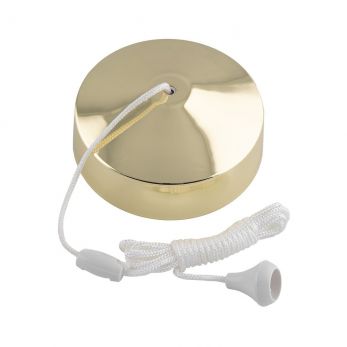 Polished Brass Pull Cord Ceiling Switch 10Amp 2 Way 1600mm by Eurolite-A3222PB