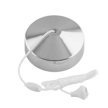 Polished Chrome Pull Cord Ceiling Switch 10Amp 2 Way 1600mm by Eurolite-A3222PC