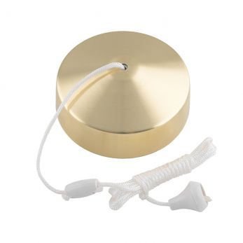 Satin Brass Pull Cord Ceiling Switch 10Amp 2 Way 1600mm by Eurolite-A3222SB