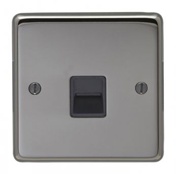 Eurolite BN1MB Metal Black Nickel Master Telephone Socket 1 Gang
