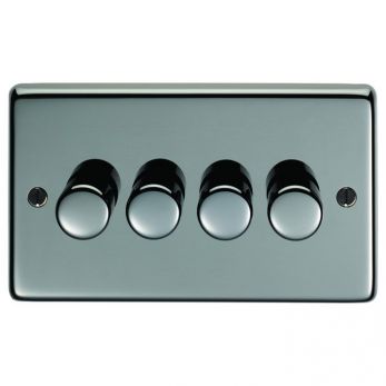 Eurolite BN4D400 Metal Black Nickel Incandescent Dimmer Switch 4 Gang