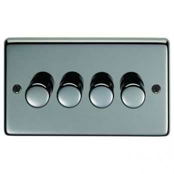 Eurolite BN4DLED Metal Black Nickel Dimmer Switch 4 Gang