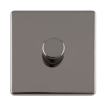 Black Nickel LED/Incandescent Dimmer Switch with Matching Knob | 2 Way, 400W | Concealed 3mm range by Eurolite - ECBN1DLED