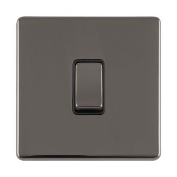 Black Nickel Switch, Black Inserts | 1 Way, 20A | Concealed 3mm range by Eurolite - ECBN20ADPSWB