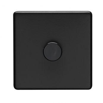 Matt Black LED/Incandescent Dimmer Switch with Matching Knob | 2 Way, 400W | Concealed 3mm range by Eurolite - ECMB1DLED
