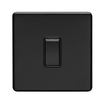Matt Black Switch, Black Inserts | 1 Way, 20A | Concealed 3mm range by Eurolite - ECMB20ADPSWB