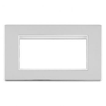 Eurolite ECPC4MODW Metal Polished Chrome Module Frame 4 Gang
