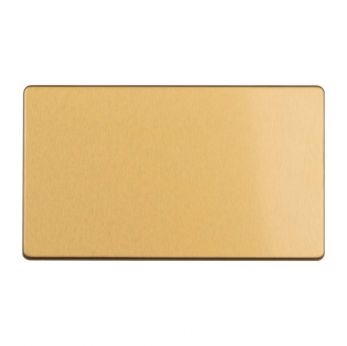 Eurolite Double Blank Flat Concealed Satin Brass Plate - ECSB2BB