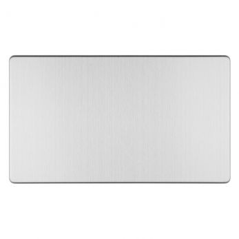 Eurolite Double Blank Flat Concealed Satin Stainless Plate - ECSS2B