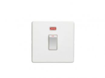 Eurolite ECW20ADPSWNW Metal White Metal Rocker Switch with Neon 1 Gang