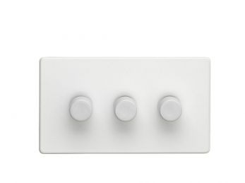 White LED/Incandescent Triple Dimmer Switch with Matching Knob | 2 Way, 400W | Concealed 3mm range by Eurolite - ECW3DLED