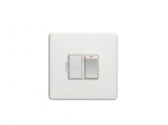 Eurolite 13Amp Switched Fused Spur Flat Concealed White Plate White Rocker - ECWSWFW