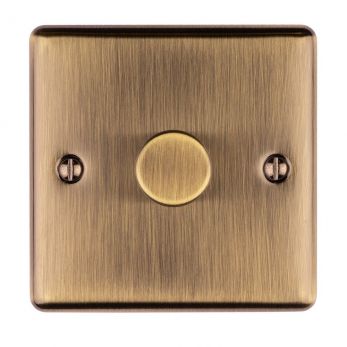 Antique Brass LED/Incandescent dimmer switch| 2 Way, 400W | Enhance Decorative range by Eurolite - EN1DLEDABB