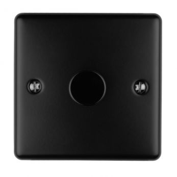 Matt Black LED/Incandescent Dimmer Switch with Matching Knob | 2 Way, 400W | Enhance Decorative range by Eurolite - EN1DLEDMBB
