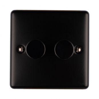 Matt Black LED/Incandescent Double Dimmer Switch with Matching Knob | 2 Way, 400W | Enhance Decorative range by Eurolite - EN2DLEDMBB