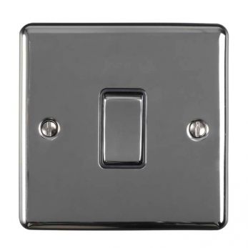 Black Nickel Light Switch with Matching Switch, Black Inserts | Intermediate, 10A | Enhance Decorative range by Eurolite - ENINTBNB