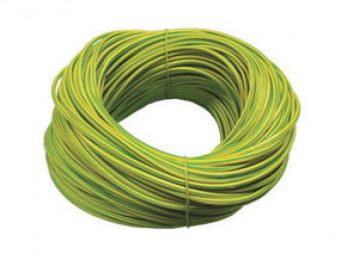 5mm Green & Yellow PVC Over Sleeving, 100m Hank, Diameter 5mm