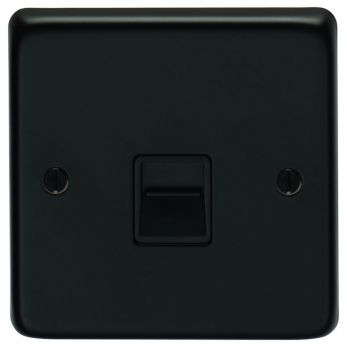 Eurolite MB1MB Metal Matt Black Master Telephone Socket 1 Gang