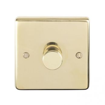 Eurolite PB1DLED Metal Polished Brass Dimmer Switch 1 Gang