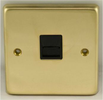 Eurolite PB1MB Metal Polished Brass Master Telephone Socket 1 Gang