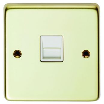 Eurolite PB1MW Metal Polished Brass Master Telephone Socket 1 Gang