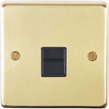 Eurolite PB1SLB Metal Polished Brass Slave Telephone Socket 1 Gang