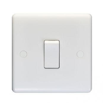 Eurolite Enhance White Plastic 10A 1 Gang 2 Way Switch - PL3012