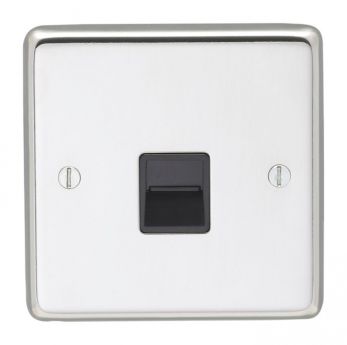Eurolite PSS1MB Metal Polished Stainless Steel Master Telephone Socket 1 Gang