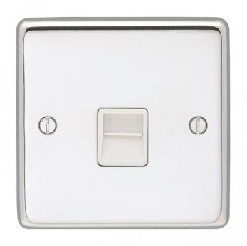 Eurolite PSS1MW Metal Polished Stainless Steel Master Telephone Socket 1 Gang
