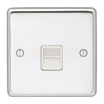 Eurolite PSS1SLW Metal Polished Stainless Steel Slave Telephone Socket 1 Gang