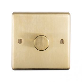 Eurolite SB1DLED Metal Satin Brass Dimmer Switch 1 Gang