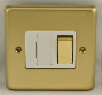 Eurolite SBSWFPBW Metal Satin Brass Switched Fused Spur