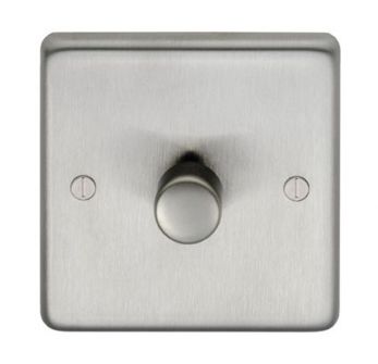 Eurolite SSS1DLED Metal Satin Stainless Steel Dimmer Switch 1 Gang