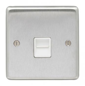Eurolite SSS1SLW Metal Satin Stainless Steel Slave Telephone Socket 1 Gang