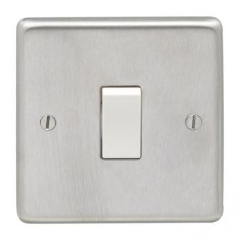Eurolite SSSINTW Metal Satin Stainless Steel Intermediate Switch 1 Gang