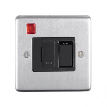 Eurolite SSSSWFNB Metal Satin Stainless Steel Switched Fused Spur