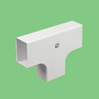 White PVC Maxi Trunking Flat Tee 50 x 50mm