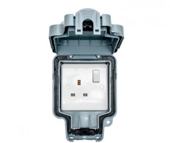 Eurolite WP4090 13A 1-Gang Weatherproof Outdoor Switched Socket Double Pole IP66