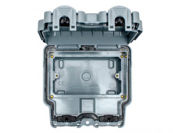 Eurolite WP8623 Weatherproof IP66 2-Gang Enclosure Grey