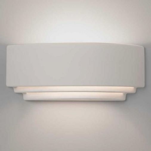 Amalfi 380 7470 Interior Wall Light, White Ceramic Finish, 60W E27 GLS Lamp, IP20 Rated, 130x380x80mm