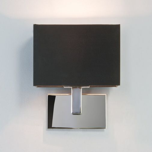 Connaught 0567 Wall Light, Chrome, Black Shade, 60W E14, IP20, Dimmable