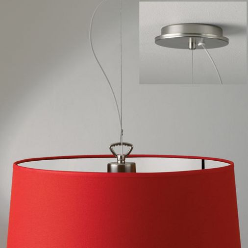 Matt Nickel Pendant Suspension Kit 7069, 60W E27 GLS Lamp, 1600mm Length