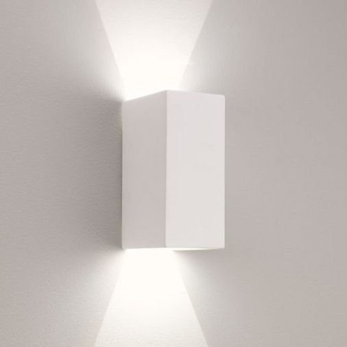 Parma 160 0886 Interior Wall Light, White Plaster Finish, 2 x 3W LEDs, IP20, Class 1, Earthed, 160mm x 70mm x 100mm