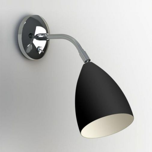Joel Wall 7157 Black Finish Wall Light, 42W E27 GLS Lamp, IP20 Rated, Integral Switch, 280x125x315mm