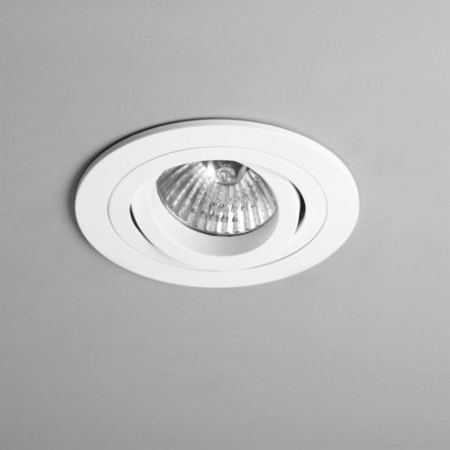 Round Adjustable 230v 5641 Interior Downlight, Matt White Finish, 50W GU10 Lamp (Not Included), IP20 Rated, 92mm Diameter, 85mm Depth