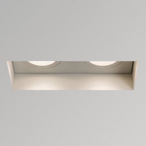 Twin 5681 Fire Rated Adjustable Downlight, White Finish, 2 x 50W GU10, IP20, Class 1, 208x104x163mm