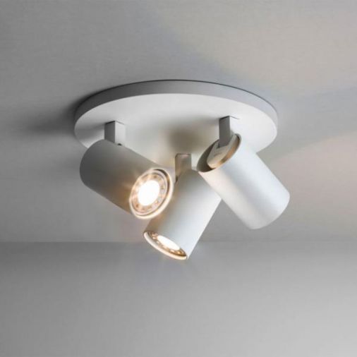 Triple Round 6143 Interior Spotlight, White Finish, GU10, IP20, Dimmable, 220mm Diameter, 125mm Depth